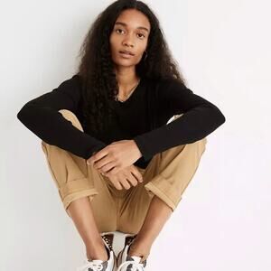Madewell Black Long Sleeve Pullover Oversized Top XS